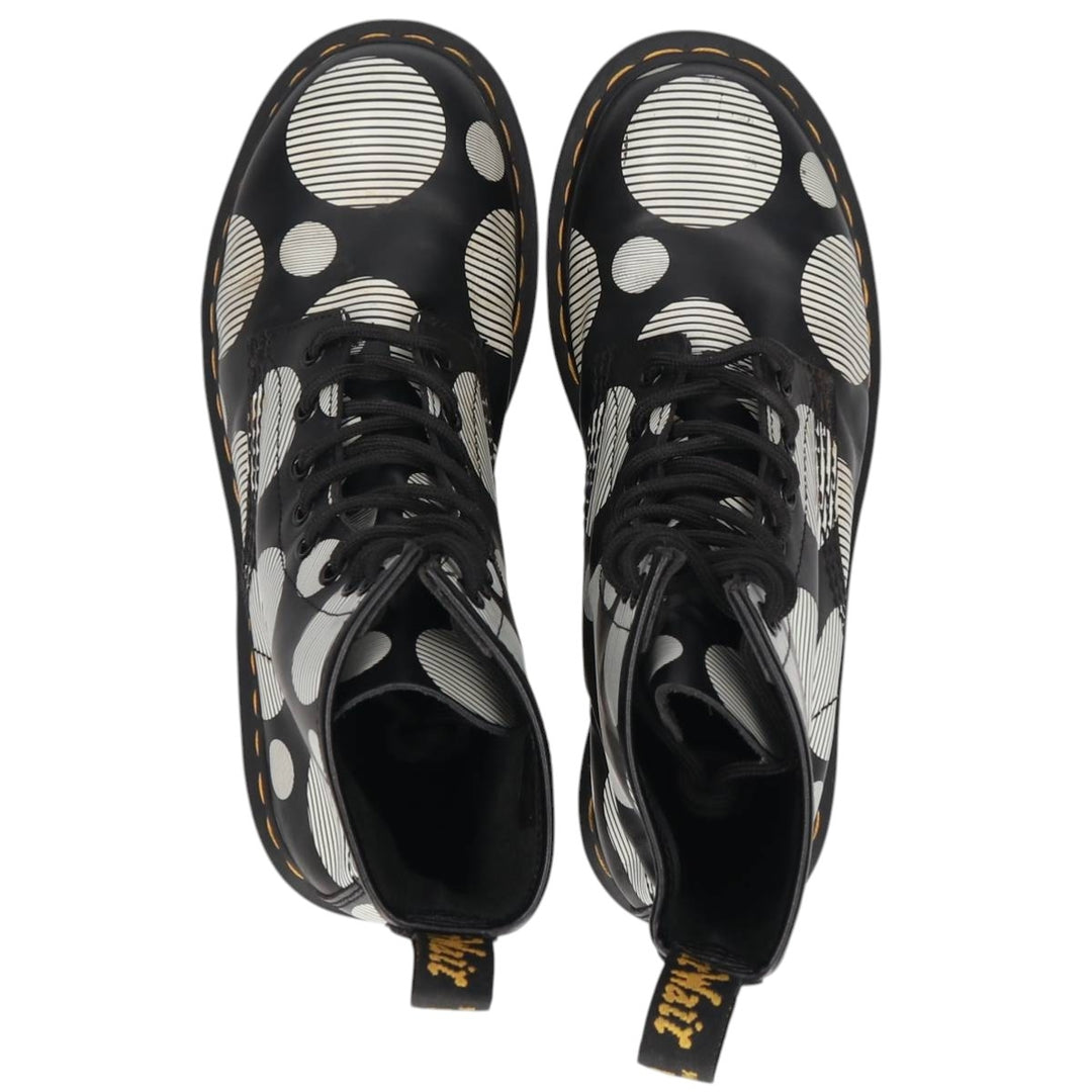 Dr. Martens polka dot pattern 8-hole boots, size 6 Women's 25.0cm unclear white type Vintage Second Hand