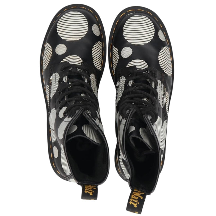 Dr. Martens polka dot pattern 8-hole boots, size 6 Women's 25.0cm unclear white type Vintage Second Hand