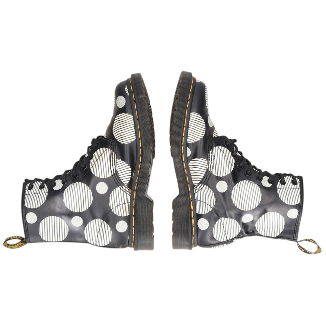 Dr. Martens polka dot pattern 8-hole boots, size 6 Women's 25.0cm unclear white type Vintage Second Hand