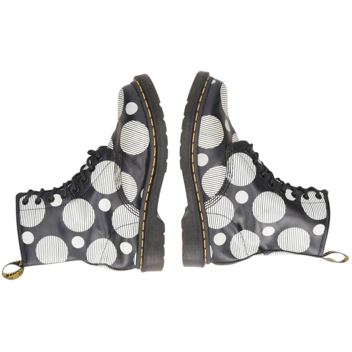 Dr. Martens polka dot pattern 8-hole boots, size 6 Women's 25.0cm unclear white type Vintage Second Hand