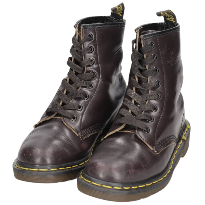 Dr. Martens 8-hole boots made in the UK 4 Women's 23.0cm unclear burgundy type Vintage Second Hand
