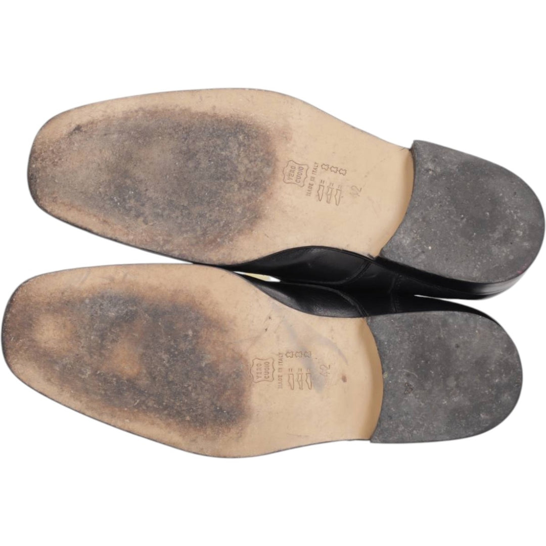 DASTH SHOES FEDELE ELLIS Plain Toe Shoes, Made in Italy, Size 42 Men's 27.5cm genuine leather black type Vintage Second Hand