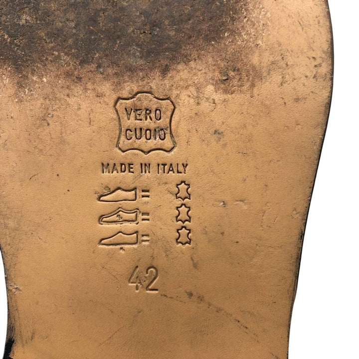 DASTH SHOES FEDELE ELLIS Plain Toe Shoes, Made in Italy, Size 42 Men's 27.5cm genuine leather black type Vintage Second Hand