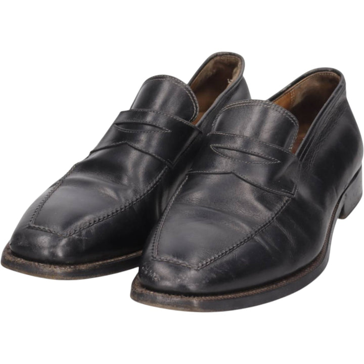 STEFANOBI coin loafers, made in Italy, size 9 1/2 Men's 28.0cm genuine leather black type Vintage Second Hand