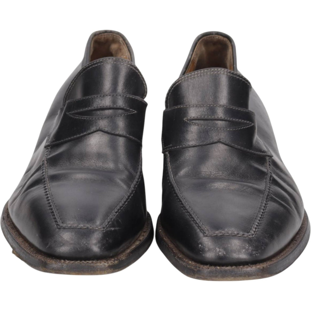 STEFANOBI coin loafers, made in Italy, size 9 1/2 Men's 28.0cm genuine leather black type Vintage Second Hand