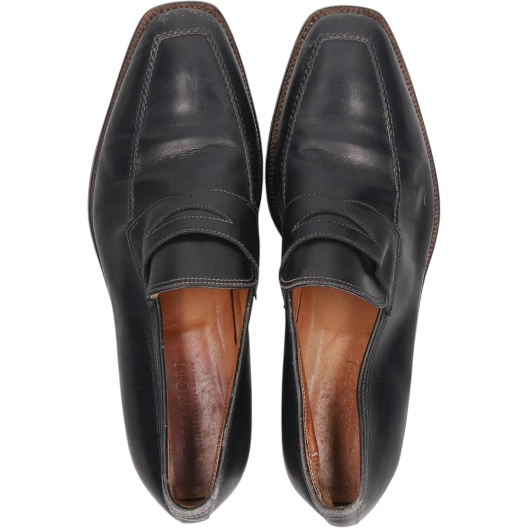 STEFANOBI coin loafers, made in Italy, size 9 1/2 Men's 28.0cm genuine leather black type Vintage Second Hand