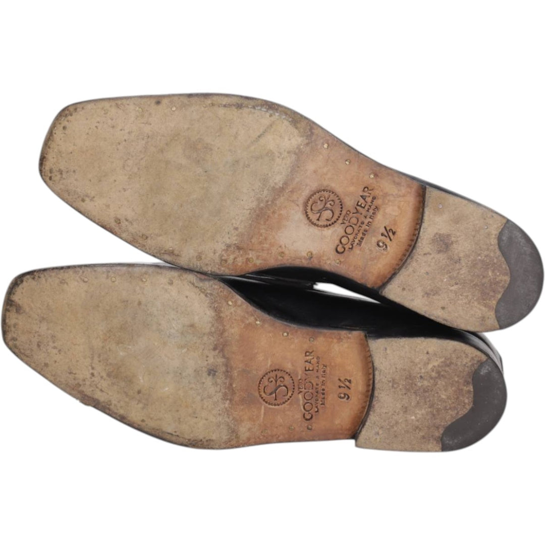 STEFANOBI coin loafers, made in Italy, size 9 1/2 Men's 28.0cm genuine leather black type Vintage Second Hand