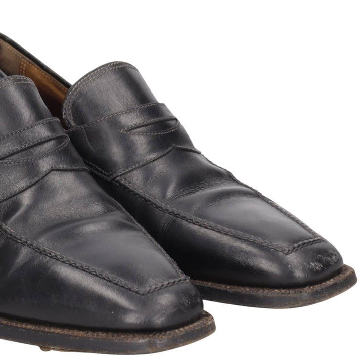STEFANOBI coin loafers, made in Italy, size 9 1/2 Men's 28.0cm genuine leather black type Vintage Second Hand