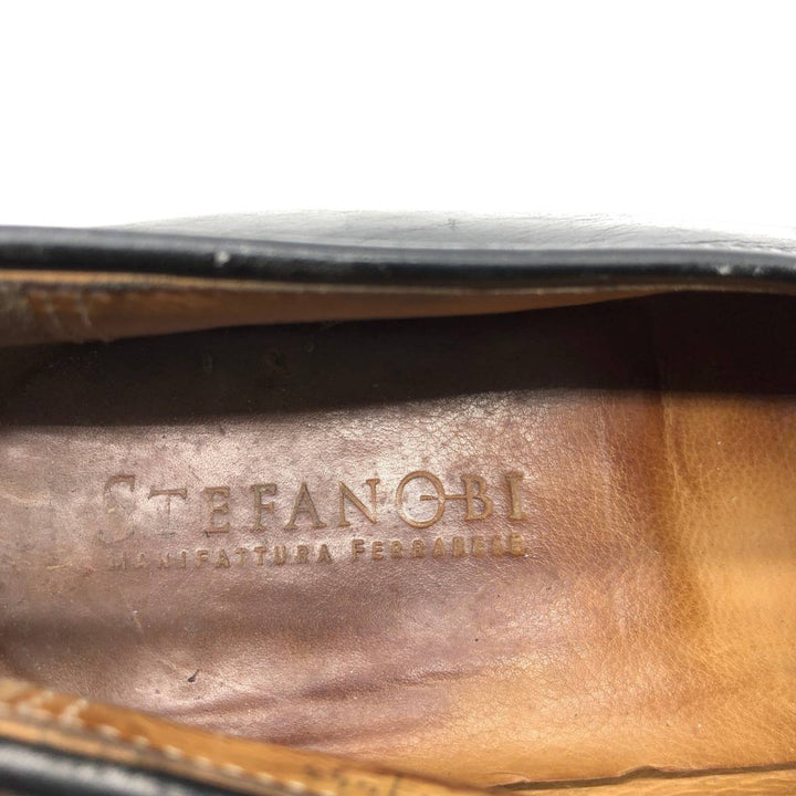 STEFANOBI coin loafers, made in Italy, size 9 1/2 Men's 28.0cm genuine leather black type Vintage Second Hand