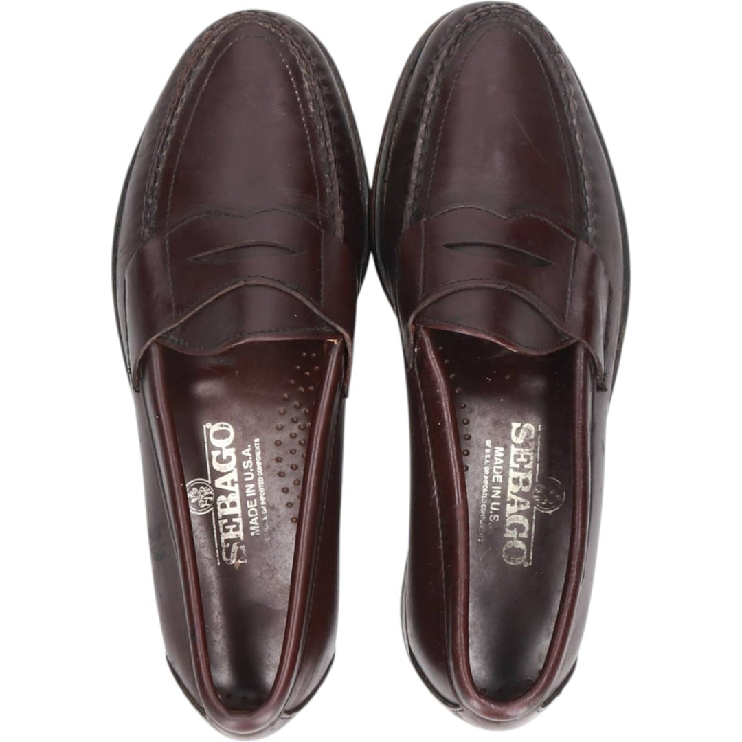 Sebago coin loafers, made in the USA, size 9D Men's 27.0cm unclear red type reddish brown Vintage Second Hand