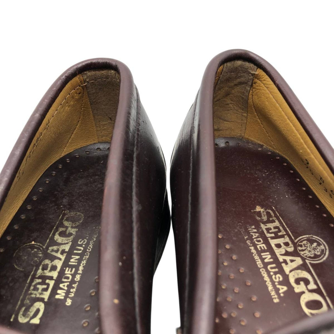 Sebago coin loafers, made in the USA, size 9D Men's 27.0cm unclear red type reddish brown Vintage Second Hand