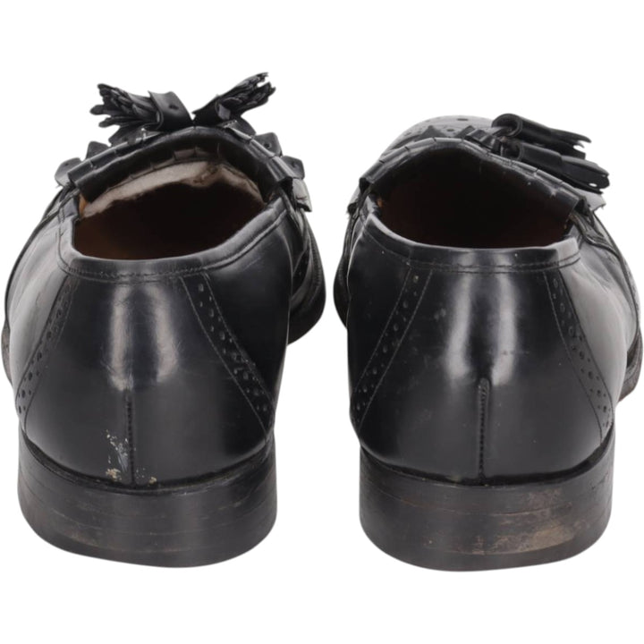 Johnston & Murphy OPTIMA Wingtip Full Brogue Kilt Loafers, Made in USA, Size 9D Men's 27.0cm unclear black type Vintage Second Hand