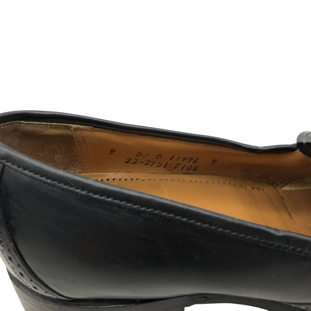 Johnston & Murphy OPTIMA Wingtip Full Brogue Kilt Loafers, Made in USA, Size 9D Men's 27.0cm unclear black type Vintage Second Hand