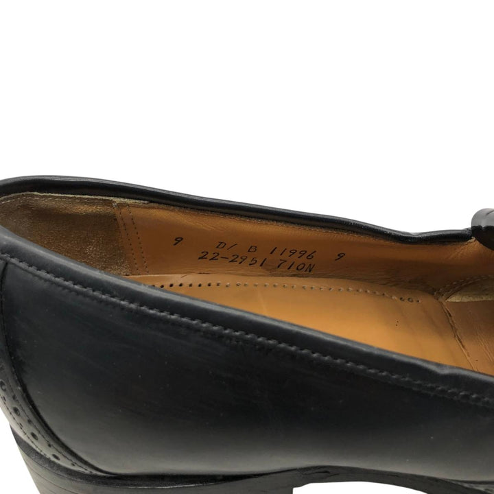 Johnston & Murphy OPTIMA Wingtip Full Brogue Kilt Loafers, Made in USA, Size 9D Men's 27.0cm unclear black type Vintage Second Hand