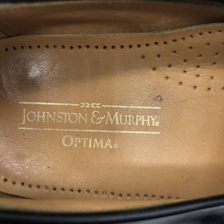 Johnston & Murphy OPTIMA Wingtip Full Brogue Kilt Loafers, Made in USA, Size 9D Men's 27.0cm unclear black type Vintage Second Hand