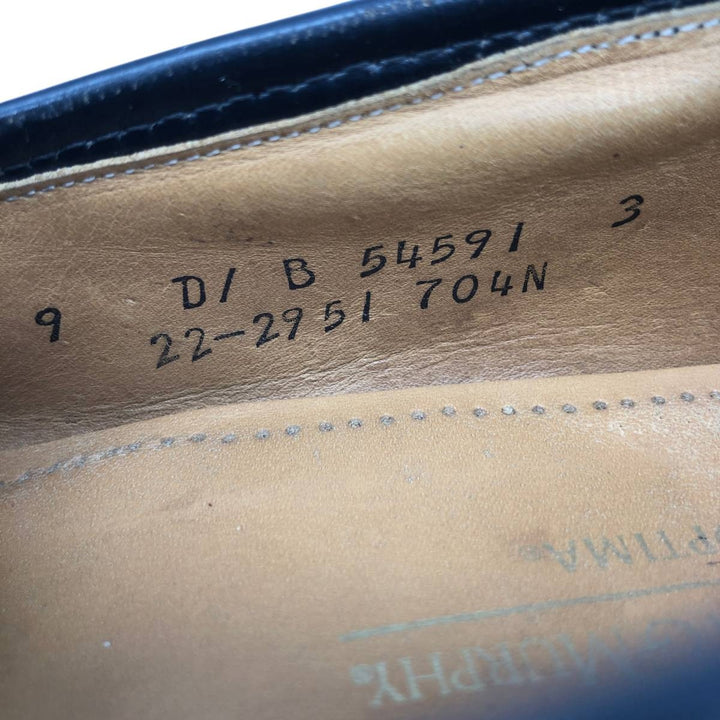 Johnston & Murphy OPTIMA Wingtip Full Brogue Kilt Loafers, Made in USA, Size 9D Men's 27.0cm unclear black type Vintage Second Hand