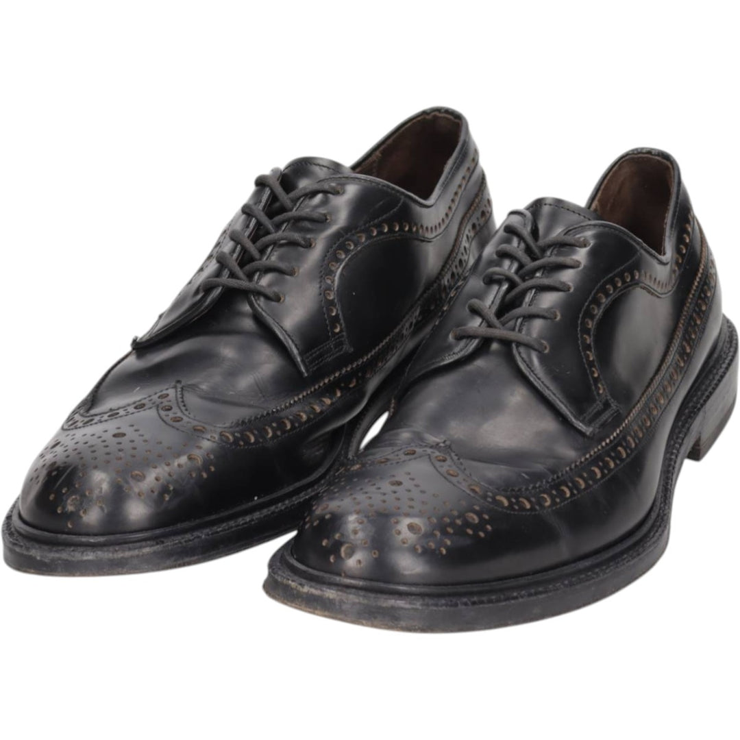 Green George full brogue wingtip shoes, made in Italy, size 8 1/2 Men's 28.5cm genuine leather black type Vintage Second Hand
