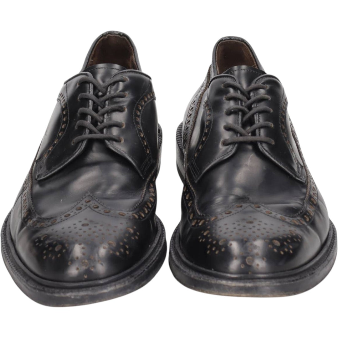Green George full brogue wingtip shoes, made in Italy, size 8 1/2 Men's 28.5cm genuine leather black type Vintage Second Hand