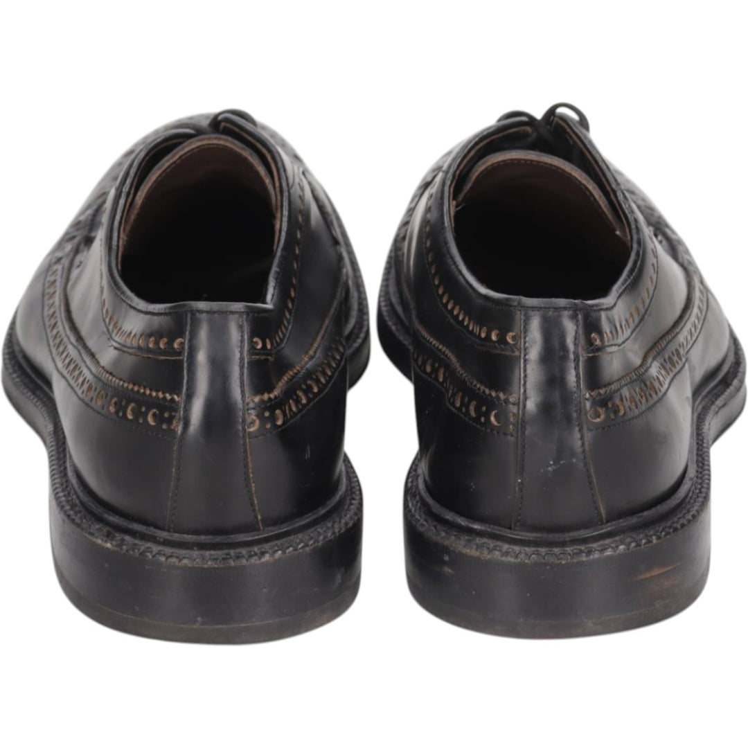 Green George full brogue wingtip shoes, made in Italy, size 8 1/2 Men's 28.5cm genuine leather black type Vintage Second Hand