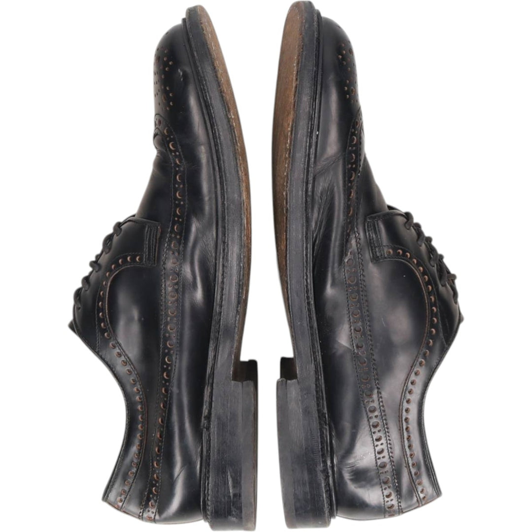 Green George full brogue wingtip shoes, made in Italy, size 8 1/2 Men's 28.5cm genuine leather black type Vintage Second Hand