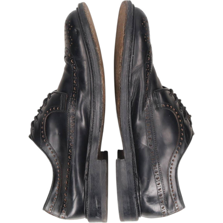 Green George full brogue wingtip shoes, made in Italy, size 8 1/2 Men's 28.5cm genuine leather black type Vintage Second Hand