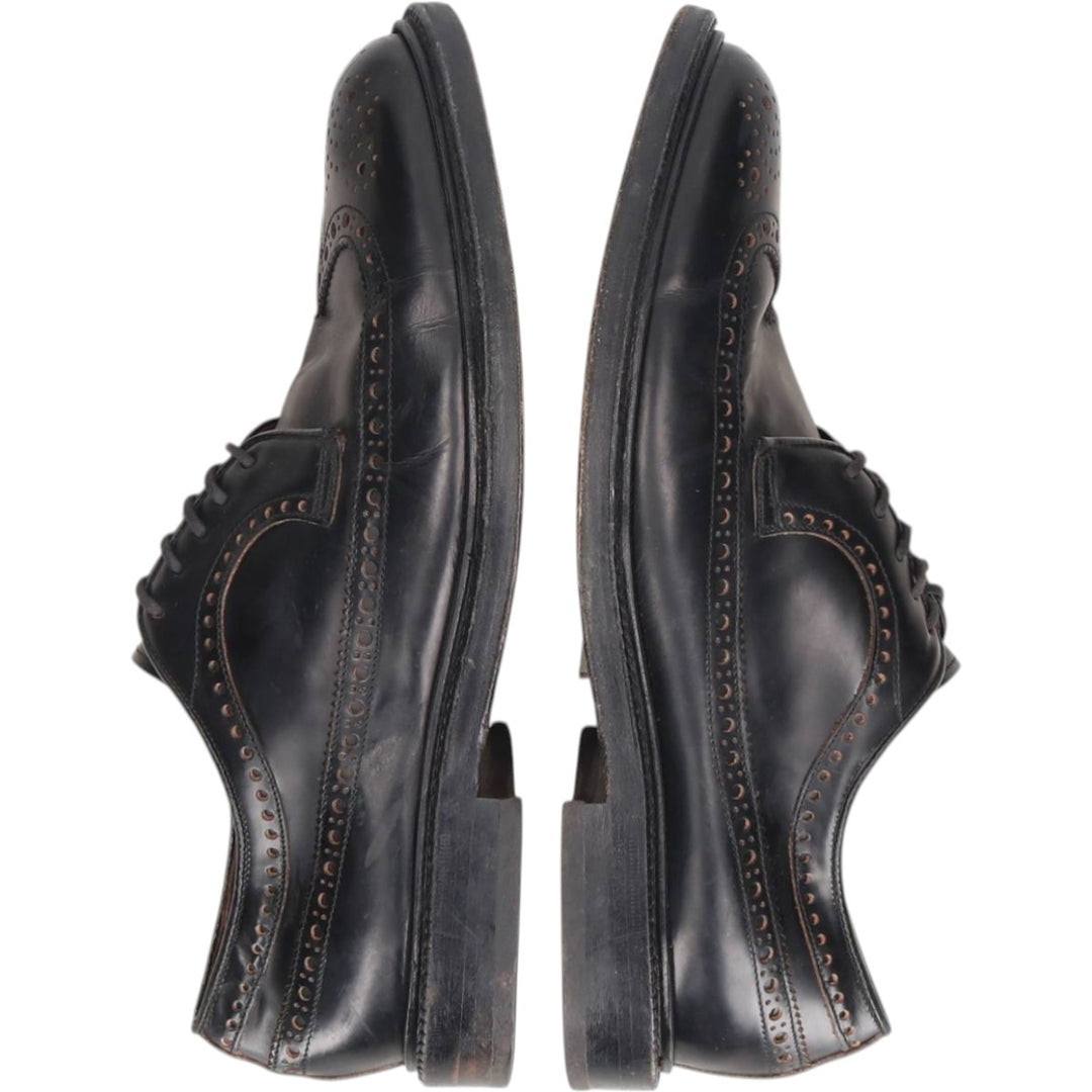 Green George full brogue wingtip shoes, made in Italy, size 8 1/2 Men's 28.5cm genuine leather black type Vintage Second Hand