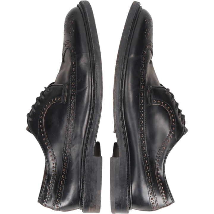Green George full brogue wingtip shoes, made in Italy, size 8 1/2 Men's 28.5cm genuine leather black type Vintage Second Hand