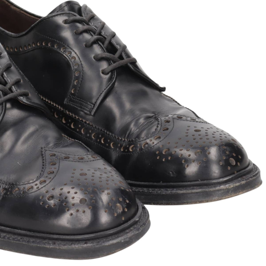 Green George full brogue wingtip shoes, made in Italy, size 8 1/2 Men's 28.5cm genuine leather black type Vintage Second Hand