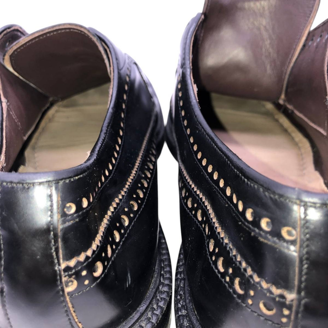 Green George full brogue wingtip shoes, made in Italy, size 8 1/2 Men's 28.5cm genuine leather black type Vintage Second Hand
