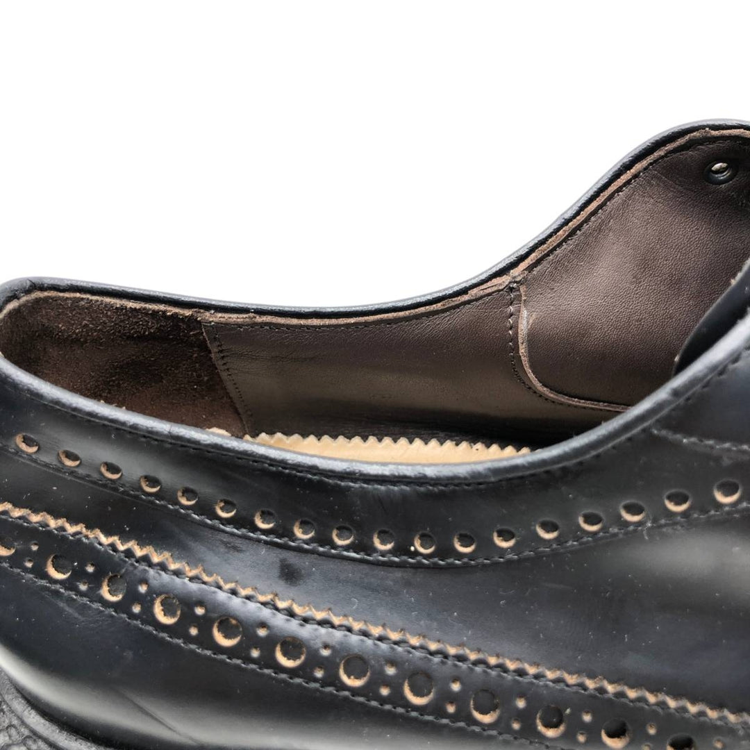 Green George full brogue wingtip shoes, made in Italy, size 8 1/2 Men's 28.5cm genuine leather black type Vintage Second Hand