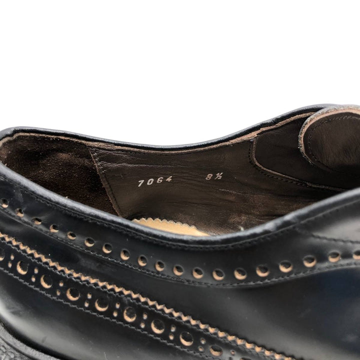 Green George full brogue wingtip shoes, made in Italy, size 8 1/2 Men's 28.5cm genuine leather black type Vintage Second Hand