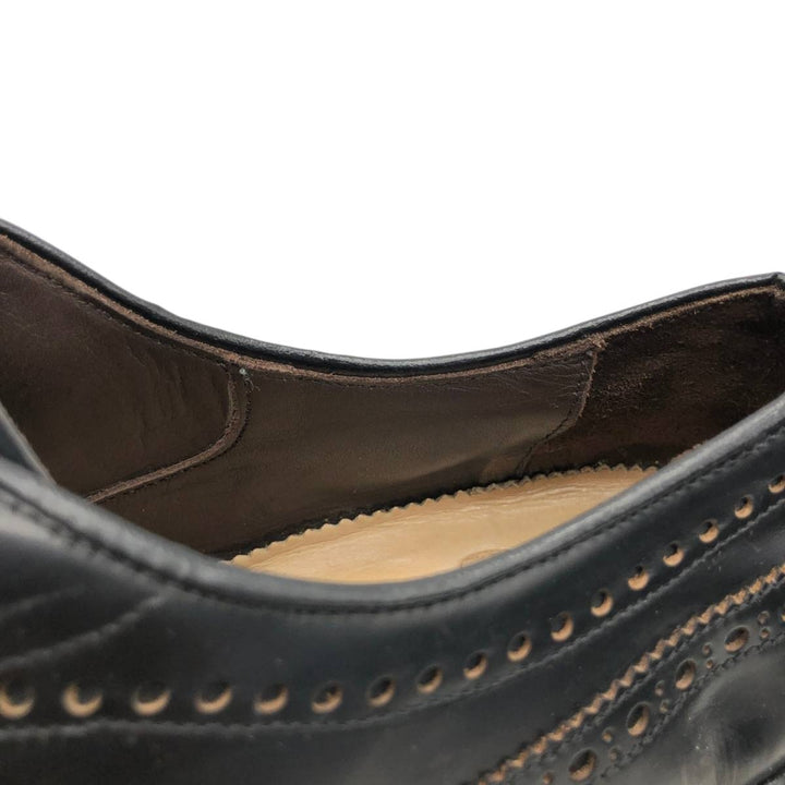 Green George full brogue wingtip shoes, made in Italy, size 8 1/2 Men's 28.5cm genuine leather black type Vintage Second Hand