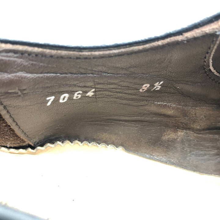 Green George full brogue wingtip shoes, made in Italy, size 8 1/2 Men's 28.5cm genuine leather black type Vintage Second Hand