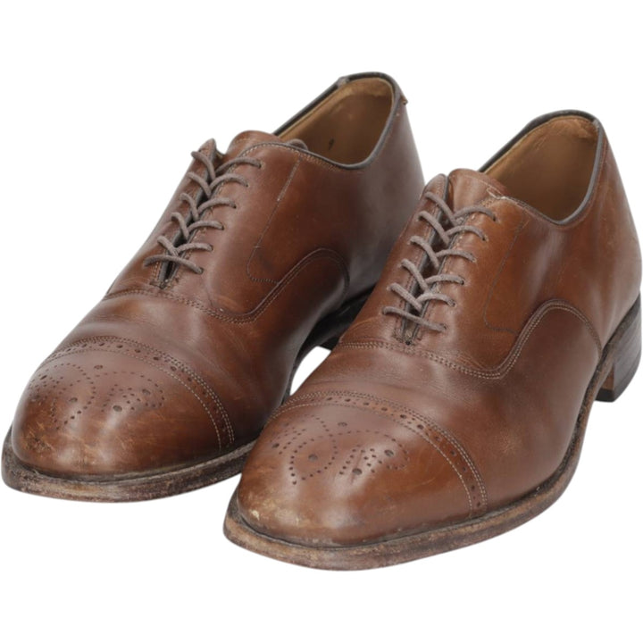 Johnston & Murphy LIMITED Semi-Brogue Straight Tip Shoes, Made in USA, Size 10D (equivalent to men's 11") /saa015024 Men's 28.0cm genuine leather brown type Vintage Second Hand