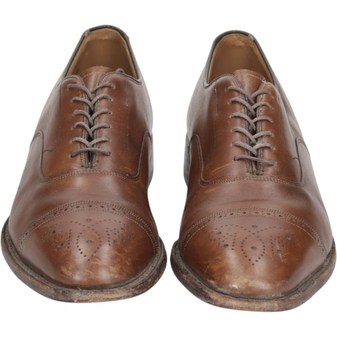 Johnston & Murphy LIMITED Semi-Brogue Straight Tip Shoes, Made in USA, Size 10D (equivalent to men's 11") /saa015024 Men's 28.0cm genuine leather brown type Vintage Second Hand