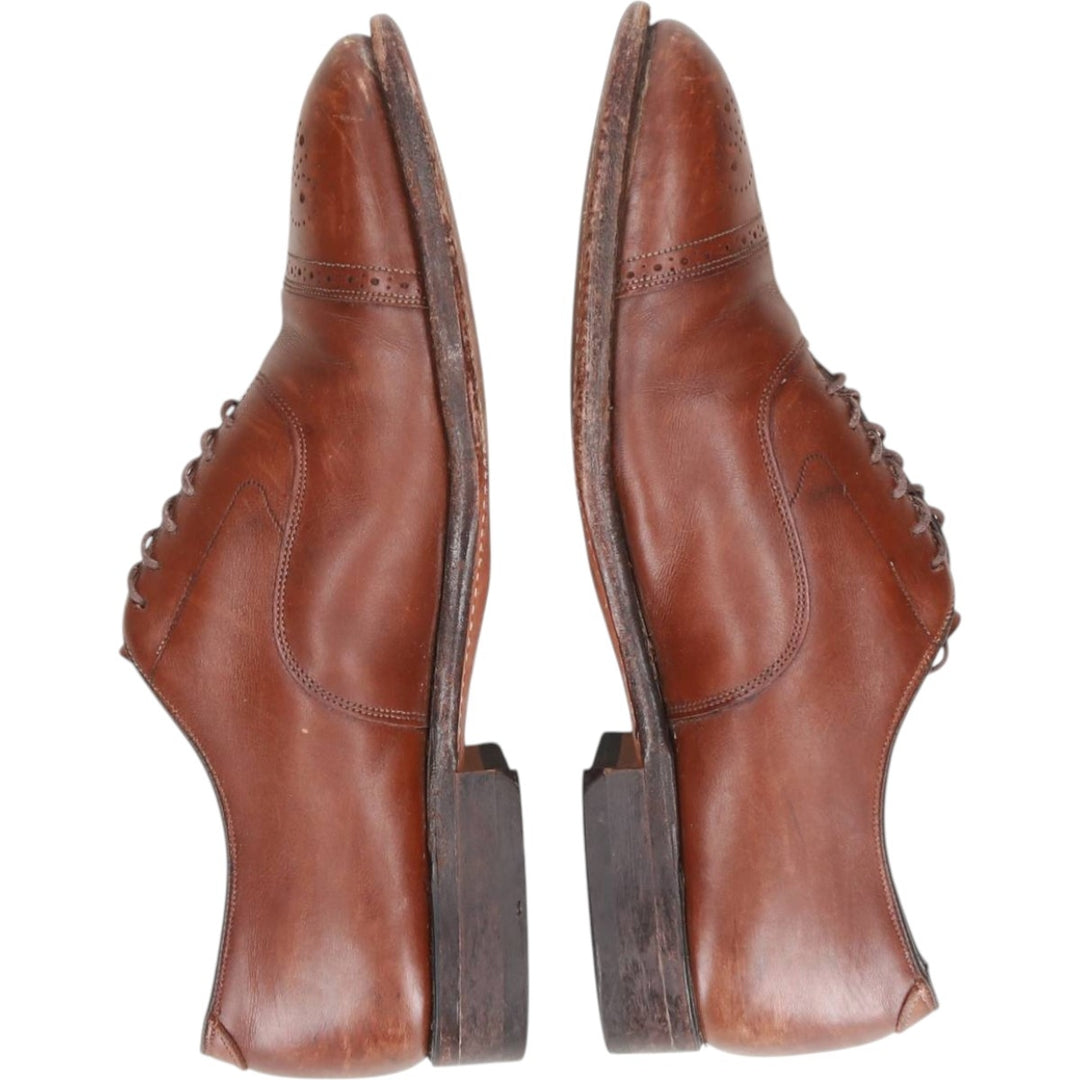 Johnston & Murphy LIMITED Semi-Brogue Straight Tip Shoes, Made in USA, Size 10D (equivalent to men's 11") /saa015024 Men's 28.0cm genuine leather brown type Vintage Second Hand