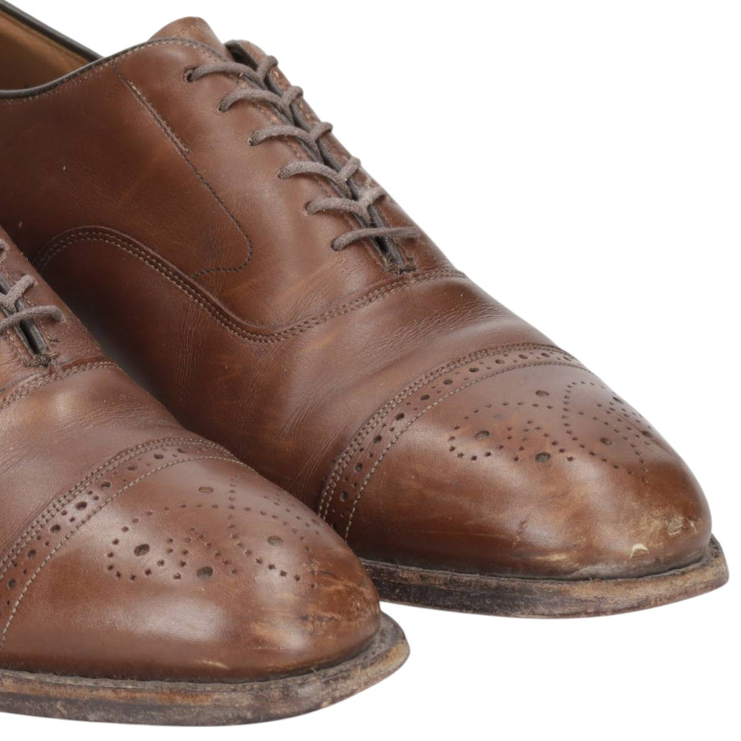 Johnston & Murphy LIMITED Semi-Brogue Straight Tip Shoes, Made in USA, Size 10D (equivalent to men's 11") /saa015024 Men's 28.0cm genuine leather brown type Vintage Second Hand