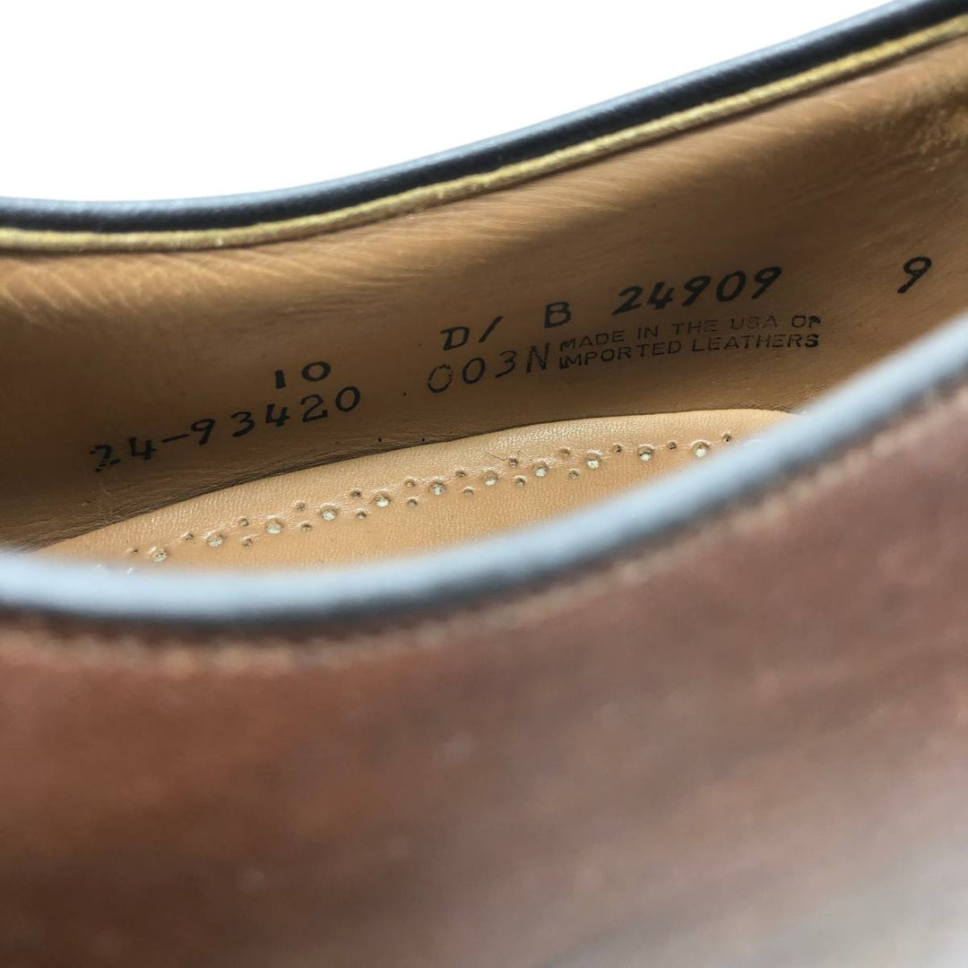 Johnston & Murphy LIMITED Semi-Brogue Straight Tip Shoes, Made in USA, Size 10D (equivalent to men's 11") /saa015024 Men's 28.0cm genuine leather brown type Vintage Second Hand