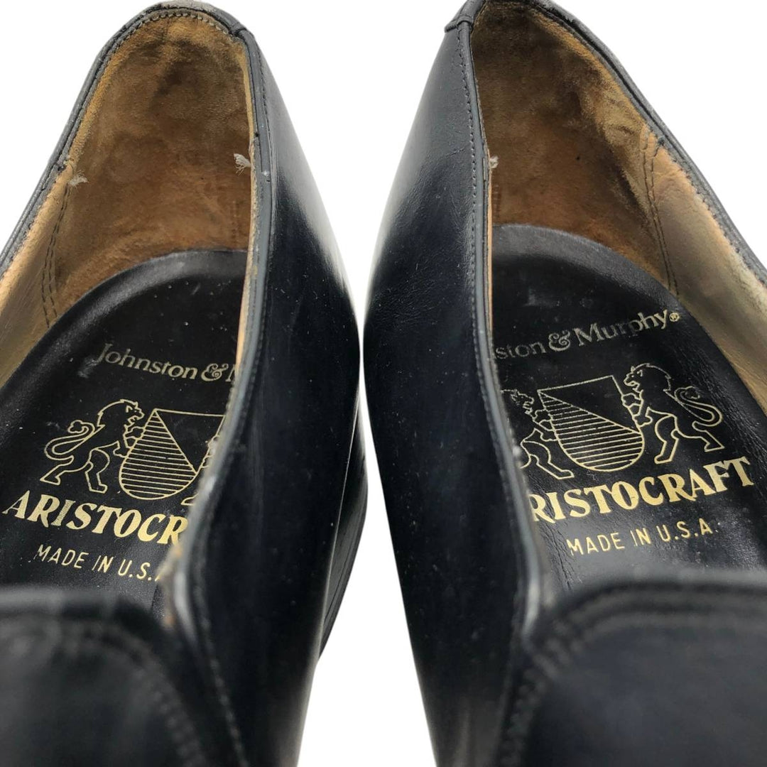 Johnston & Murphy Vamp Loafers, Made in USA Men's 25.5cm genuine leather black type Vintage Second Hand