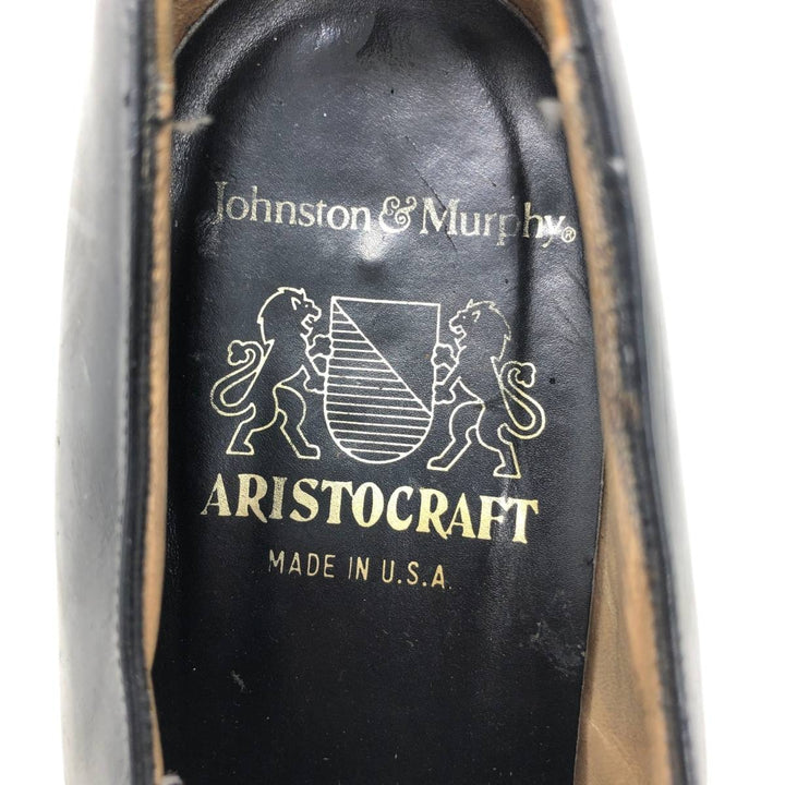 Johnston & Murphy Vamp Loafers, Made in USA Men's 25.5cm genuine leather black type Vintage Second Hand