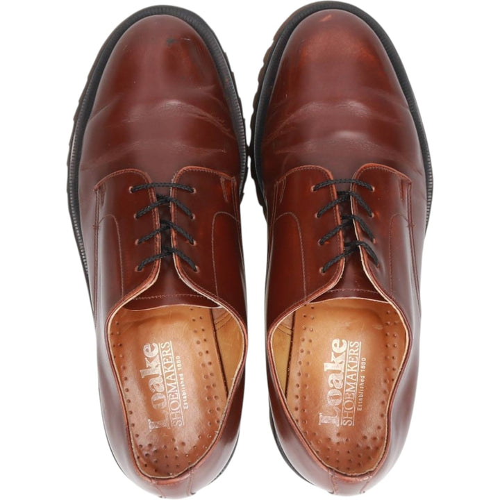 Tricker's plain toe shoes, made in England, size 8 Men's 26.5cm genuine leather brown type Vintage Second Hand