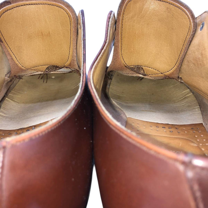 Tricker's plain toe shoes, made in England, size 8 Men's 26.5cm genuine leather brown type Vintage Second Hand
