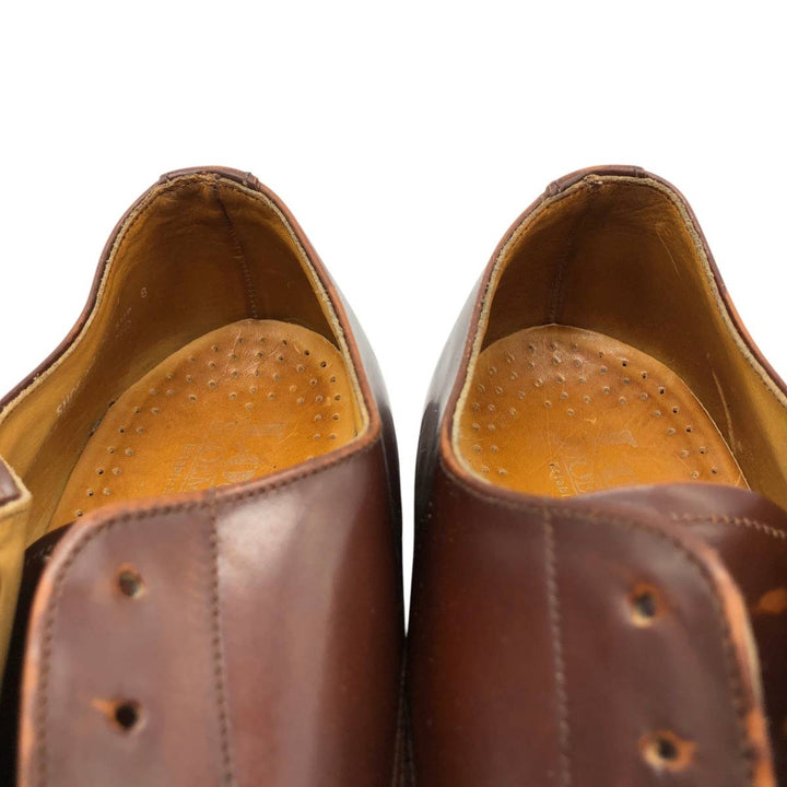 Tricker's plain toe shoes, made in England, size 8 Men's 26.5cm genuine leather brown type Vintage Second Hand