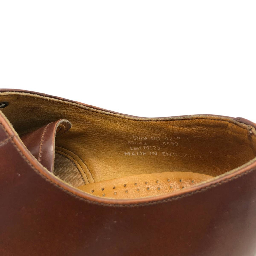 Tricker's plain toe shoes, made in England, size 8 Men's 26.5cm genuine leather brown type Vintage Second Hand