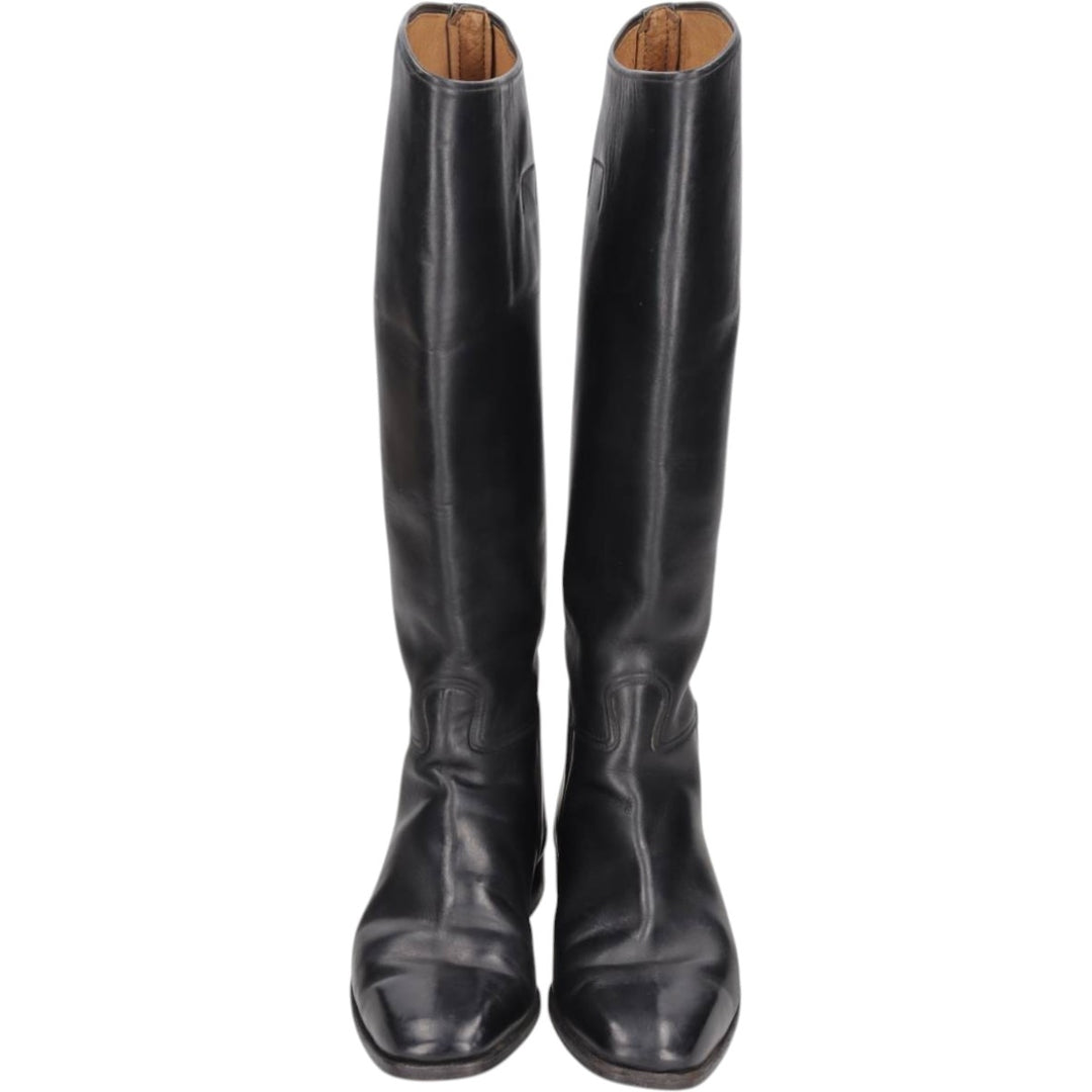 long boots 6 1/2 Women's 25.5cm unclear black type Vintage Second Hand