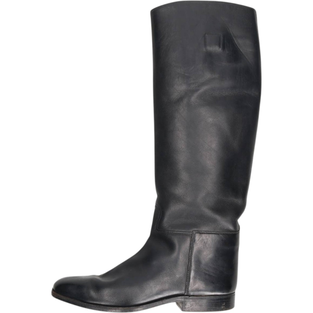 long boots 6 1/2 Women's 25.5cm unclear black type Vintage Second Hand
