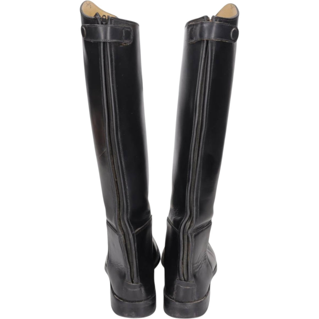 Back-zip long boots, size 40W (equivalent to men's 10.2" width) /saa015033 Men's 26.0cm unclear black type Vintage Second Hand