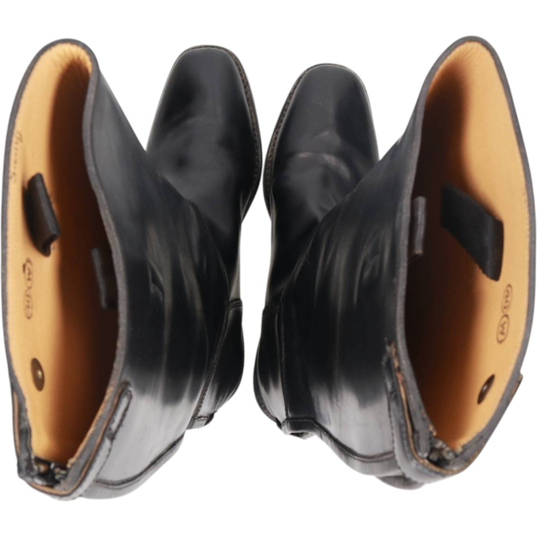 Back-zip long boots, size 40W (equivalent to men's 10.2" width) /saa015033 Men's 26.0cm unclear black type Vintage Second Hand