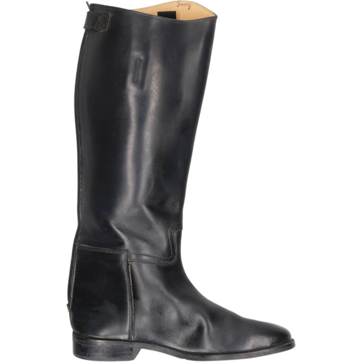 Back-zip long boots, size 40W (equivalent to men's 10.2" width) /saa015033 Men's 26.0cm unclear black type Vintage Second Hand