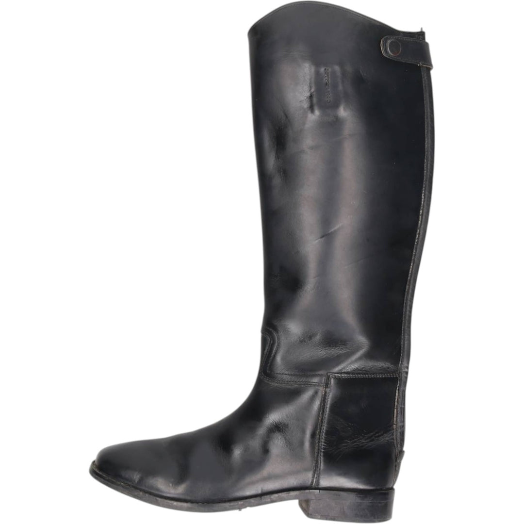 Back-zip long boots, size 40W (equivalent to men's 10.2" width) /saa015033 Men's 26.0cm unclear black type Vintage Second Hand